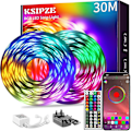 Miniatyrbillede 1 af 4: 30m Led Strip Pghts (2 ruller á 15m) Rgb Music Sync Farveændring, Bluetooth Led Pghts med Smart App Control Remote, Led Pghts til soveværelse Pghti
