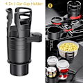 Miniatyrbillede 1 af 4: 4 I 1 Multifunktionel Justerbar Bil Kopholder Expander Adapter Base Bakke Bil Drikkekop Flaskeholder Auto Bil Stand Organizer| |