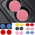Miniatyrbilde 2 av 4: 2 stk Sklisikker bil Vannkopppute Diamant Rhinestone Gummimatte For Flaskeholder Underlegg Auto Interiør Anti-skli koppholdere 7cm - Drikkeholdere A-Yellow