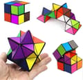 Magic Star Cube, SHONCO 2 i 1 Combo Infinity Cube Leksak Transformerande Geometriskt Pussel 3D Montering Fidget Stress Ångestlindring Magiska
