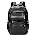 Miniatyrbild 3 av 5: Högkvalitativ USB laddningsryggsäck Herr Pu-läderväska Stora bärbara ryggsäckar Mochilas Skolväska för män för tonåringar Pojkar Dark Brown