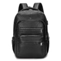 Miniatyrbillede 3 af 5: Højkvalitets USB-opladningsrygsæk Mænd Pu-lædertaskepose Store bærbare rygsække Mochilas skoletaske til mænd til teenagere drenge Black
