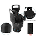 Miniatyrbillede 3 af 5: Bilkopholder Expander Adapter, 2 i 1 Multifunktionel 2 kop Mount Extender Robust kopholder med 360 roterende justerbar base|drikholdere| black