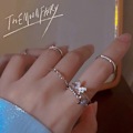 Miniatyrbillede 2 af 2: Super fe sommerfugl firedelt ring dame ins personlighed pegefingerring netberømthed kold stil niche design ring