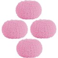 Miniatyrbilde 1 av 3: 4 stykker oppvaskskrubbebørste nylon skureputer Skurefri oppvaskskrubber rund skuresvamp (D Replace-Pink)