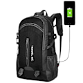 Miniatyrbillede 1 af 2: Anti-tyveri Unisex Usb Charger Port Rygsæk Laptop Notebook Rejseskoletaske - Sort