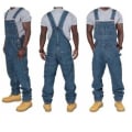 Miniatyrbillede 2 af 4: Mænds lyseblå justerbare stropper Denim Bib Overalls, Jeans Jumpsuit