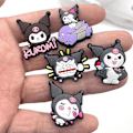 Miniatyrbilde 5 av 5: 10 stk Kuromi sko dekorasjon charms for clog sandaler, søte sko tilbehør gaver