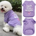 Miniatyrbilde 3 av 5: Søt kjæledyrtrykk T-skjørt Hund Sommer Komfortabel pustende T-skjorte hundeklær for mellomstore hunder