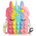 Miniatyrbillede 1 af 7: Pop-it Rainbow Unicorn taske til piger