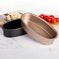 Miniatyrbillede 3 af 5: Oval Bageform Jævnt Opvarmet Kulstofstål Premium Praktisk Bageplade Madlavningsgadget Golden