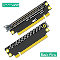 Miniatyrbillede 2 af 5: PCI-E 16X 3.0 90 grader omvendt han- til hun-stigningskort til 2U-server (installationsretning mod CPU) Black