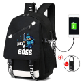 Miniatyrbilde 1 av 4: Minecraft Ryggsekk Svart Usb Lader Port Vanntett reisevesker Skoleveske 15 Computer Business Bag Vanntett Mochilas Auburn