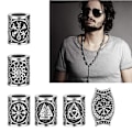 Miniatyrbild 3 av 5: Skäggpärlor för män 6 delar set Vikings Runes Beads Norse Dreadlock Beads