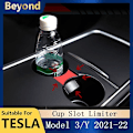 Pikkukuva 3 / 5: Tesla Model 3 Model Y 2022 -keskikonsolin vesimukin pidikkeeseen Model3y, sisäpuolinen läikkymisen ja tärinän estävä kupin pidike – juomatelineet Black