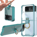 Pikkukuva 1 / 4: Case Cover Galaxy Z Flip 3 -puhelimelle pidikerenkaalla Clear Green