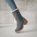 Miniatyrbilde 3 av 3: Kvinner Vinterstøvler Kort Snøflokk Varm Bootie Sko Slip On Short Ankel Chunky Heel Boots