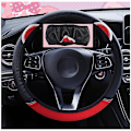 Miniatyrbild 1 av 5: Söt Tecknad Katt Öron Cover För Kvinnor Universal Bil-styling Rattskydd Autodekoration Tillbehör - Rattskydd Red