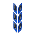 Miniatyrbillede 1 af 5: 6 stk/sæt Carbon Fiber Car Sticker Reflekterende Strips Auto Truck Motorcykel Refleks Strips Sikkerhed Anti-ridse advarselsmærkater - Refleks Strips blue
