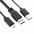 Miniatyrbillede 3 af 5: CY UC-125 USB Type-C til USB 3.0 Han & USB 2.0 Dobbelt Strøm Data Y-kabel til Bærbar & Harddisk