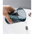 Miniatyrbillede 4 af 4: Plasttandbørstekop 300 ml, gennemskinnelig badeværelseskop, tandbørsteholder, drikkekop (blå)