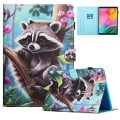 Miniatyrbild 1 av 5: För Samsung Galaxy Tab S6 Lite Färgad Ritsömmar Läder Tablet Smart Case Raccoon