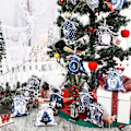 Miniatyrbillede 3 af 11: 24ST Jul Adventskalender Gaveposer Trækpose Party D red 24pcs