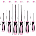 Pikkukuva 5 / 5: Pink Power Magneettinen set - 6-osainen ristipää ja litteäpäällinen set naisille