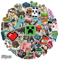 Pikkukuva 1 / 5: 50 kpl / set Minecraft-teemalla tarrapakkaus vedenpitävät tarrat sisustus kitaralle matkatavaralle rullalauta kannettava tietokone vesipullo