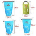 Miniatyrbilde 2 av 5: Vanntett tørrpose 2l 5l 10l 15l Pvc-ryggsekk Flytende Båtliv Rafting Kajakkpadling Camping Vandring Elv Svømming Reiseveske white 5L