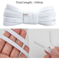 Miniatyrbillede 3 af 5: 5 par pakke med flade snørebånd, 140 X 0,8 cm Hvide snørebånd Holdbare polyestersnørebånd Erstatningssnørebånd til sportssko Støvler Sneakers
