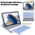 Miniatyrbillede 3 af 5: Tablettaske til Samsung Galaxy Tab A9+, med Bluetooth-tastatur Roterende Stand Pu+acrylcover Purple