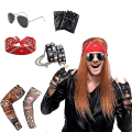 Pikkukuva 1 / 5: 1980-luvun metallirokkari Rockstar Rock N Roll -asu 70-luvun 80-luvun juhla-asusteet Set Tatuointi Mansetti Käsineet Punk Rannekoru 6 Pieces