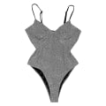 Miniatyrbilde 2 av 4: Dame Glitter Badedrakt Push Up -piece Badetøy Sparkly Beachwear Badedrakt Grey S