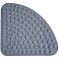 Miniatyrbillede 1 af 2: Hjørnebrusemåtte i gummi Anti-skrid Quadrant Bademåtte Anti-bakteriel sugemåtte til brusebad eller badekar, skridsikker bademåtte, 54x54cm Grey