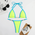 Miniatyrbilde 1 av 5: Sexy TwoPieces Bikini Set Kvinner Tilfeldig trykk Bikini Set Push-Up badedrakt Sandstrand Badetøy Badedrakt Green L