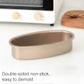 Miniatyrbillede 4 af 5: Oval Bageform Jævnt Opvarmet Kulstofstål Premium Praktisk Bageplade Madlavningsgadget Golden