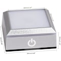 Miniatyrbilde 5 av 5: Led-lysbase for krystall 3d glasskunst fargerik opplyst firkantet stativ displayplate flat