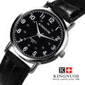 Miniatyrbillede 2 af 5: Hot trend koreansk version af det simple retro hundrede par bælte kvarts ur Black band black