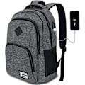 Miniatyrbillede 1 af 5: Computerrygsæk Vandtæt forretningsrygsæk med USB-opladning til college/fritid/forretning/skole (mørkegrå)
