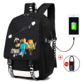 Miniatyrbillede 1 af 4: Minecraft Rygsæk Sort Usb Oplader Port Vandtæt rejsetasker Skoletaske 15 Computer Business Taske Vandtæt Mochilas Gold