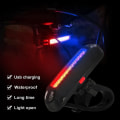 Miniatyrbilde 1 av 5: 120 Lumen sykkel baklys usb oppladbar vanntett Mtb sykkel baklykt Ciclismo Red Blue
