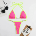 Miniatyrbild 1 av 5: Sexig TwoPieces Bikini Set Dam Slumpmässigt print Bikini Set Push-Up Baddräkt Sandstrand Badkläder Baddräkt Rose M
