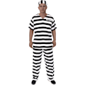 Miniatyrbild 2 av 2: Fångdräkt Orange Fångdräkt Med Kedja För Barn/Vuxna Fängelsefågel Outfit För Halloween Orange Fängelse black and white Kids M 120-130cm
