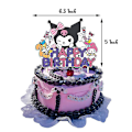 Pikkukuva 4 / 5: My Melody Kuromi Sarjakuvateema Set Tyttöjen Syntymäpäiväjuhlat Ilmapallot Banneri Kakunpäälliset Kit Koristeet Tarvikkeet