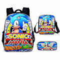 Pikkukuva 1 / 2: 3 kpl 3d Print Super Sonic -reppu Olkalaukut Case