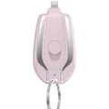 Miniatyrbillede 1 af 5: 1500mah nøglering telefonoplader, mini Power Emergency Pod kompatibel Iphone/type-c Hurtigopladning Power Bank nøglering pink iphone-interface