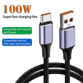 Pikkukuva 2 / 5: Datakaapeli Universal suurvirtapunottu lanka käämitystä estävä Kulumisenkestävä pikalataus 6a 100w USB Type-c Matkapuhelin Usb-c laturikaapeli Matkapuhelin