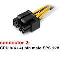Miniatyrbillede 2 af 5: Atx 4 Pin hun til bundkort CPU 8(4+4) Pin han Eps 12v konverter adapter forlængerkabel fletning