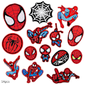 Miniatyrbillede 1 af 3: 14 stk. Spider-Man-serie broderede patches, sy på eller stryg på dekorative patch-applikation til tøj, kjole, hat, jeans, taske, gør-det-selv-tilbehør